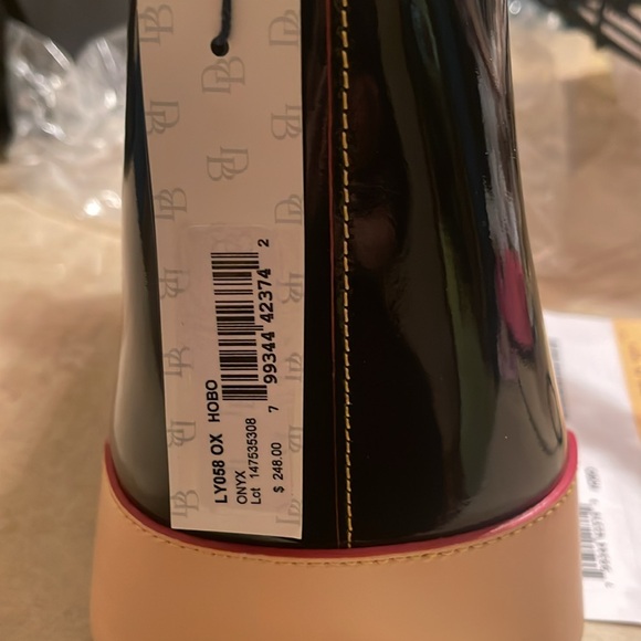 Dooney & Bourke Claremont Black Onyx Patent Leather & leather combo. Hobo NWT - Picture 5 of 5